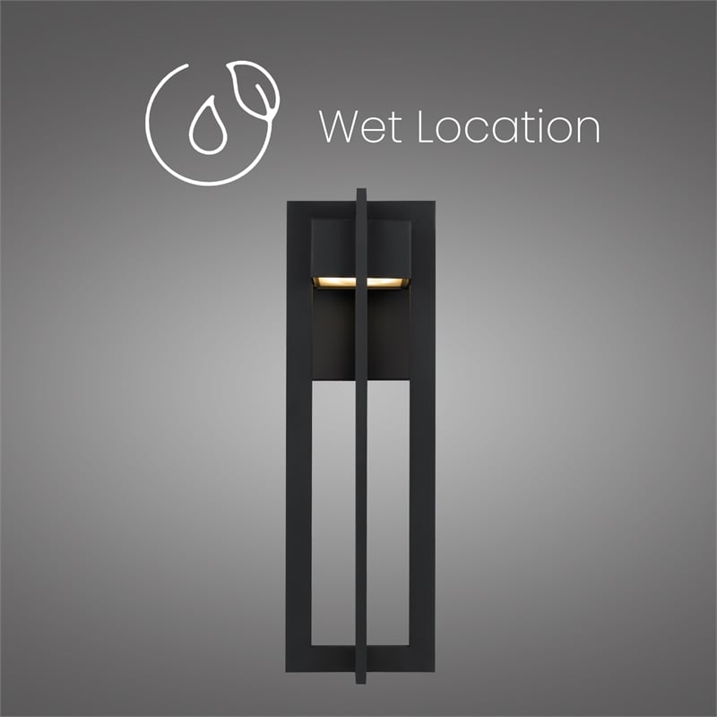 Alteck 4 Bar 18 inch Aluminum LED Outdoor Wall Light Black