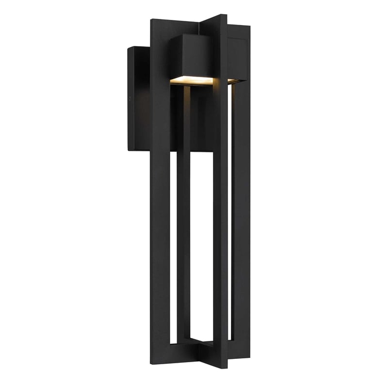 Alteck 4 Bar 18 inch Aluminum LED Outdoor Wall Light Black