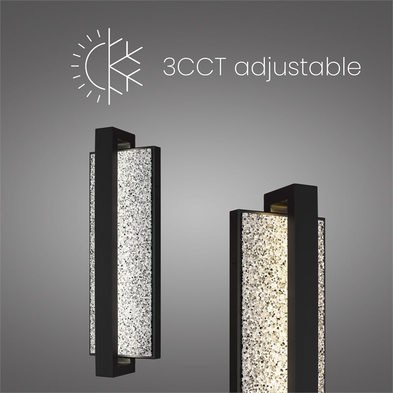 Alteck Seafoam 19 inch Aluminum LED Outdoor Wall Light Black
