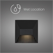 Alteck Ribbed 5 inch Aluminum LED Outdoor Wall Light Black