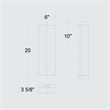 Alteck Avani 20 inch Aluminum LED Outdoor Wall Light Black