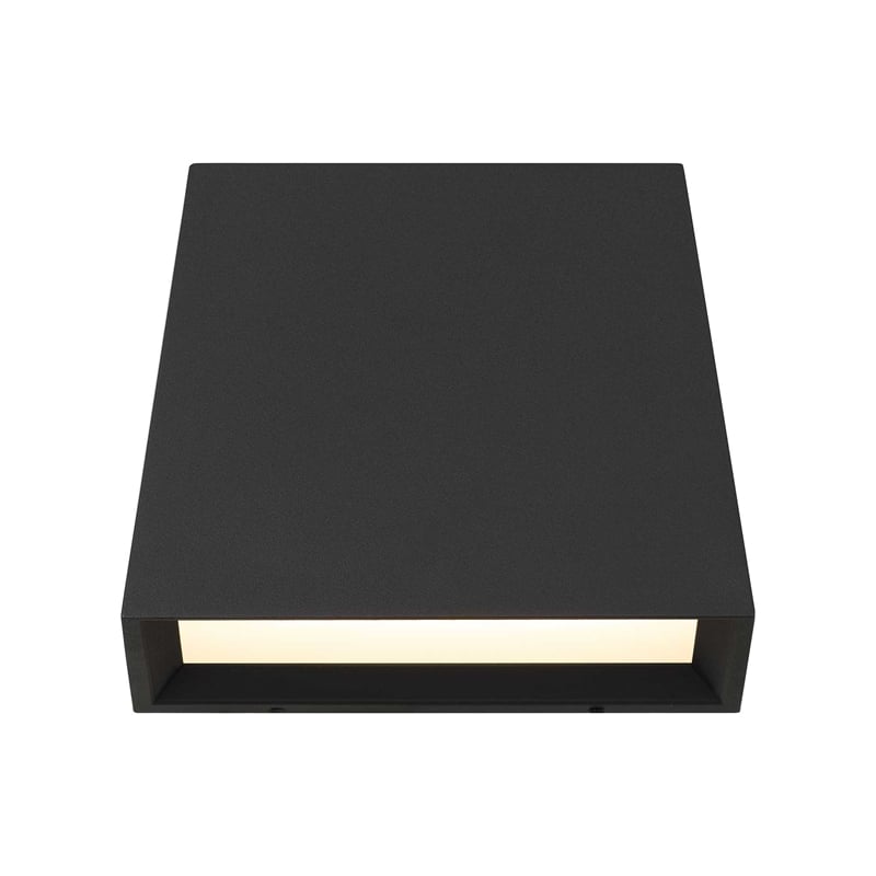 Alteck Fillet 6 inch Aluminum LED Outdoor Wall Light Black