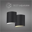Alteck Veil 3 CCT Aluminum LED Outdoor Wall Light Black