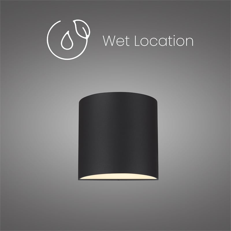 Alteck Veil 3 CCT Aluminum LED Outdoor Wall Light Black