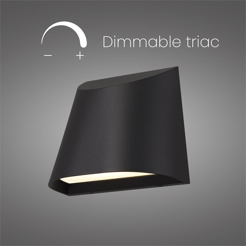 Alteck Ambit 5.5 inch Aluminum LED Outdoor Wall Light Black