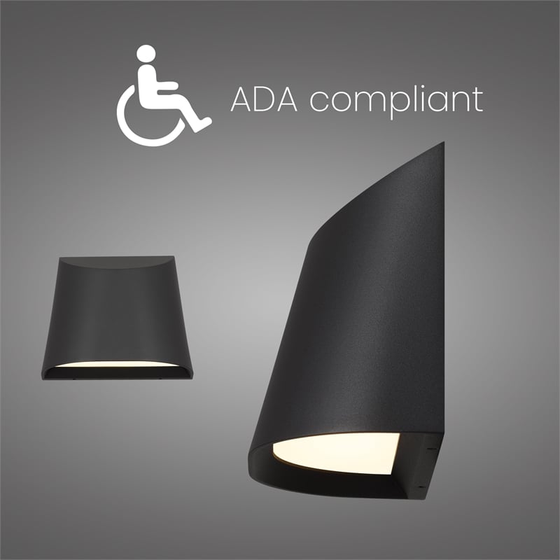 Alteck Ambit 5.5 inch Aluminum LED Outdoor Wall Light Black