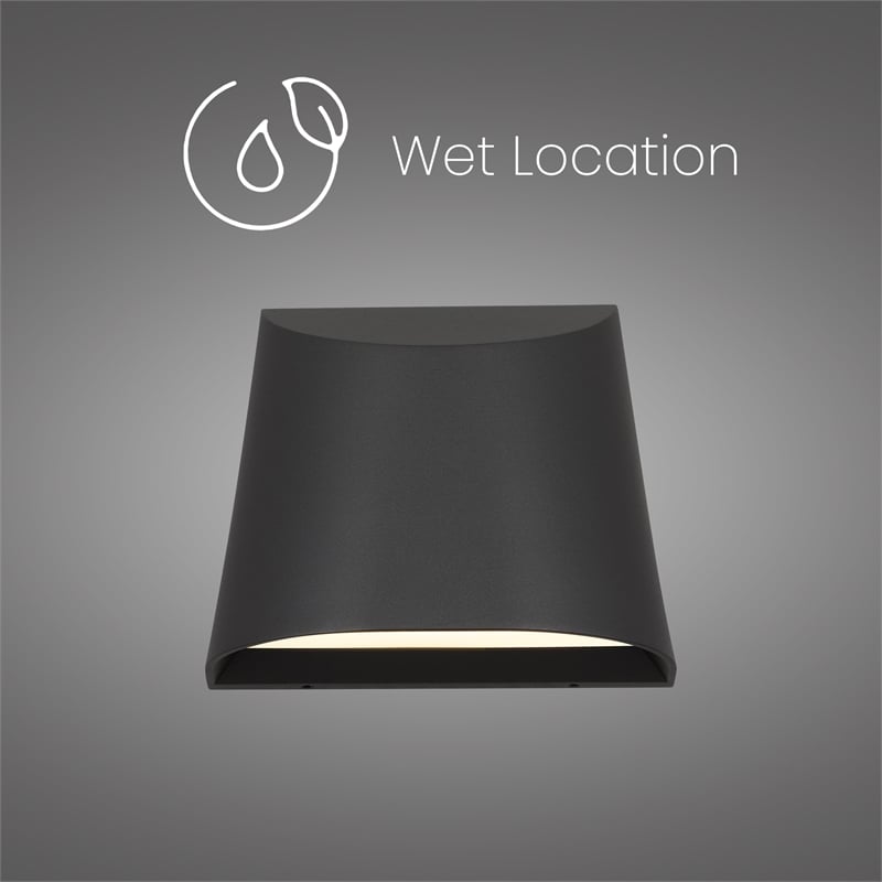 Alteck Ambit 5.5 inch Aluminum LED Outdoor Wall Light Black