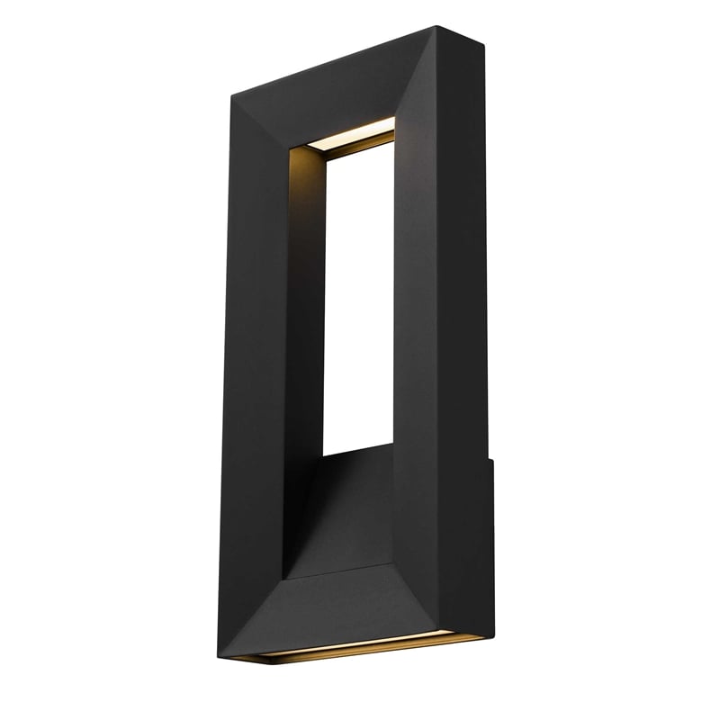 Alteck Paletto 16 inch Aluminum LED Outdoor Wall Light Black