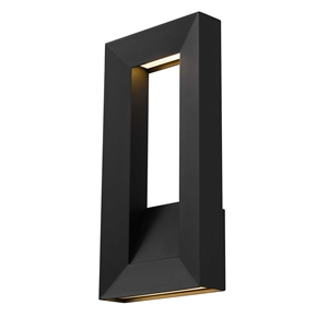 Alteck Paletto 16 inch Aluminum LED Outdoor Wall Light Black