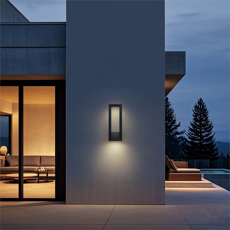 Alteck Paletto 28 inch Aluminum LED Outdoor Wall Light Black