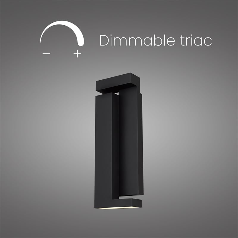 Alteck Dance 18 inch Stainless Steel LED Outdoor Wall Light Black