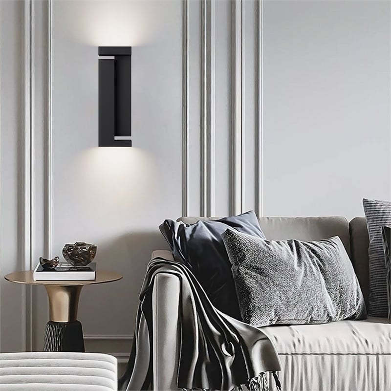 Alteck Dance 18 inch Stainless Steel LED Outdoor Wall Light Black
