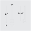 Alteck Lana 24 inch Aluminum LED Outdoor Wall Light Black