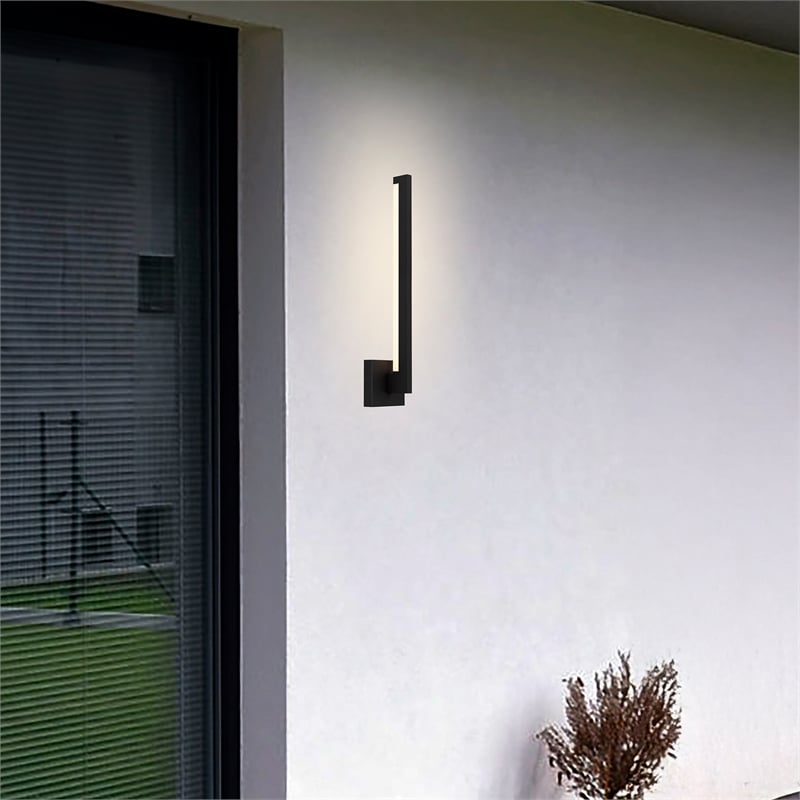 Alteck Lana 24 inch Aluminum LED Outdoor Wall Light Black