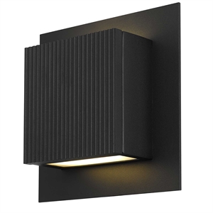Alteck Miami 8 inch Aluminum LED Outdoor Wall Light Black