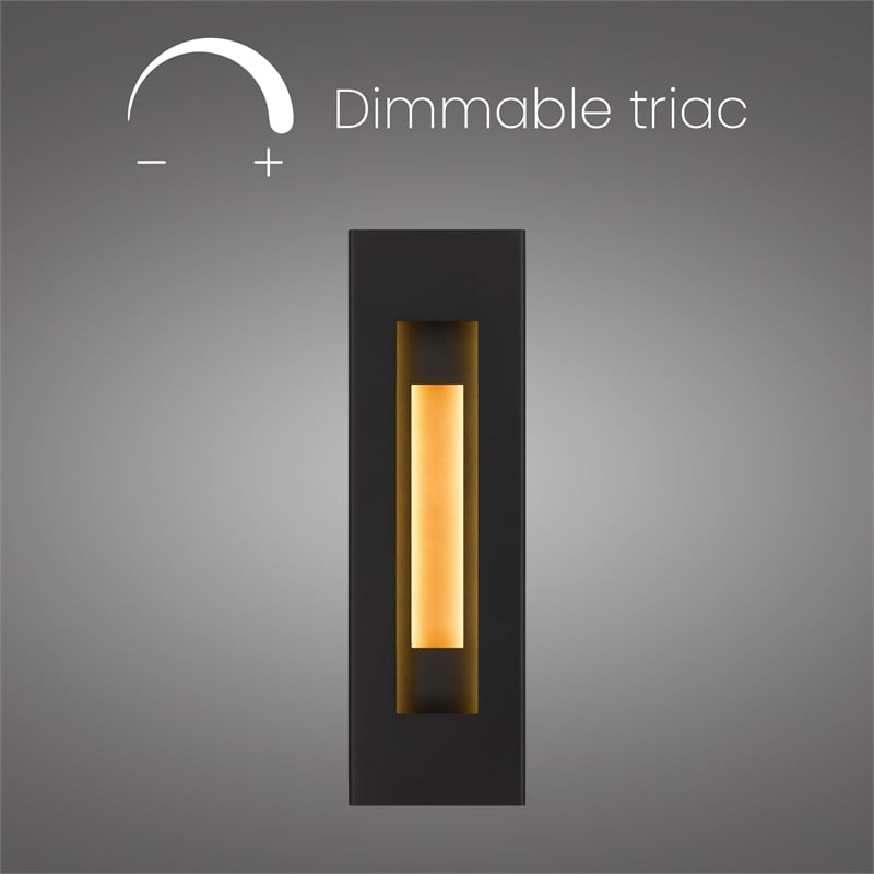 Alteck Layer 18 inch Aluminum LED Outdoor Wall Light Black & Brass