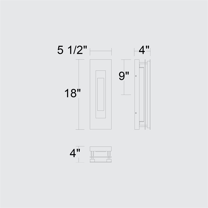 Alteck Layer 18 inch Aluminum LED Outdoor Wall Light Black & Brass
