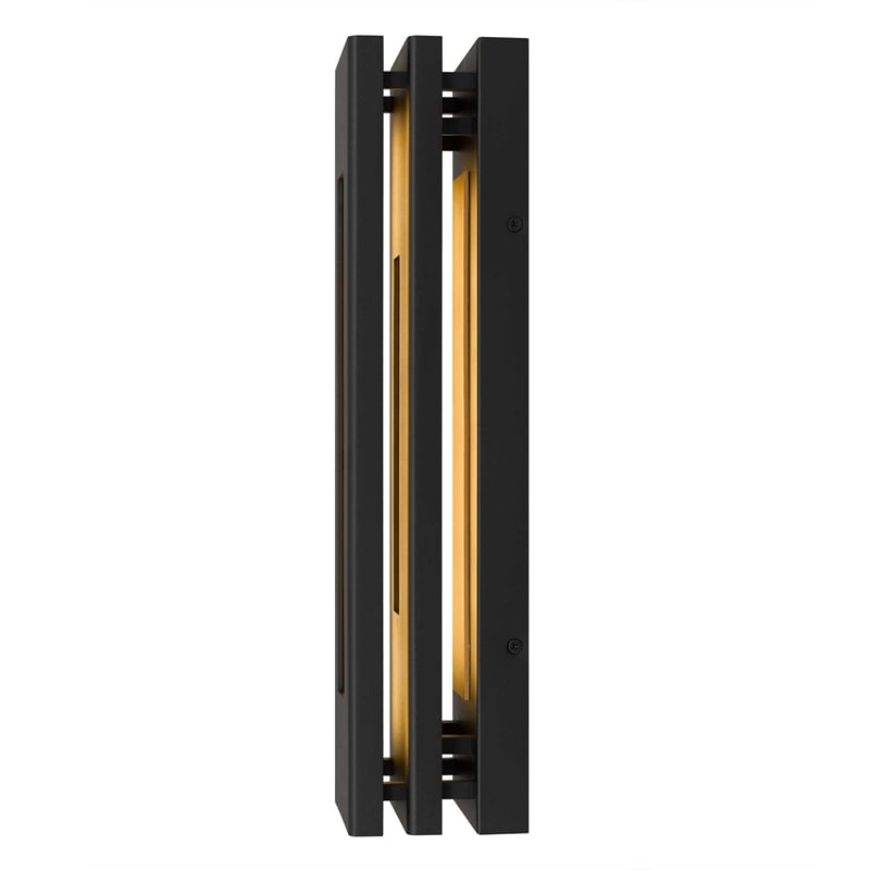 Alteck Layer 18 inch Aluminum LED Outdoor Wall Light Black & Brass