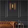 Alteck Layer 18 inch Aluminum LED Outdoor Wall Light Black & Brass