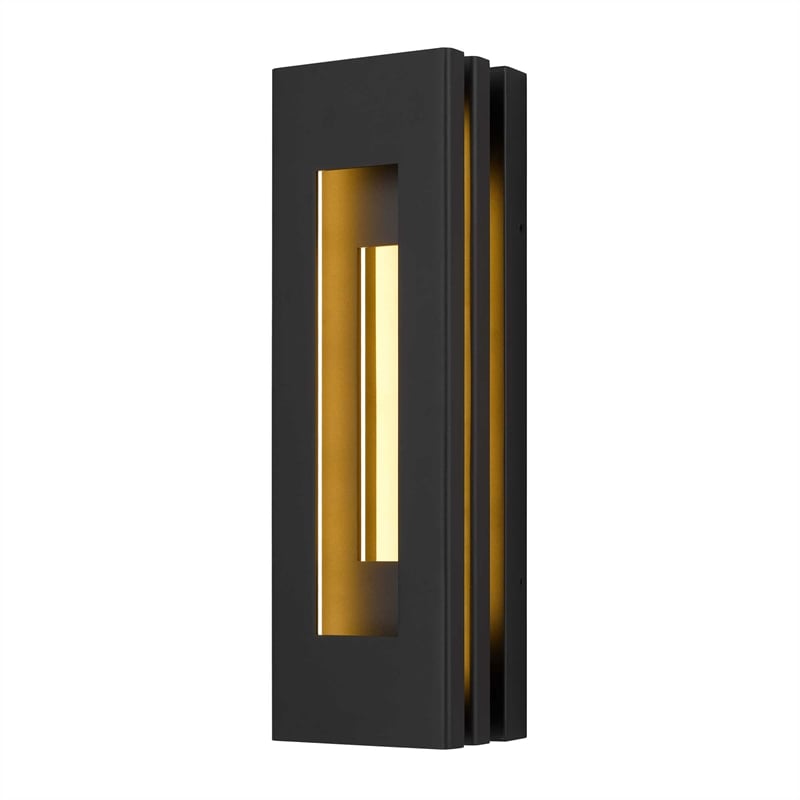 Alteck Layer 18 inch Aluminum LED Outdoor Wall Light Black & Brass