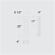 Alteck Layer 22 inch Aluminum LED Outdoor Wall Light Black & Brass