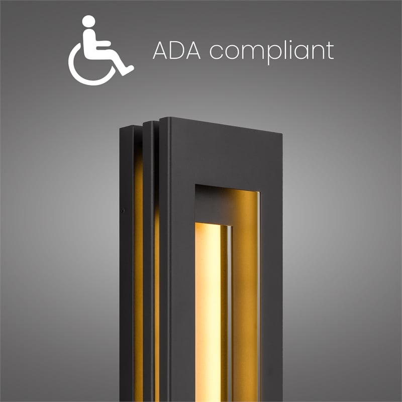 Alteck Layer 30 inch Aluminum LED Outdoor Wall Light Black & Brass