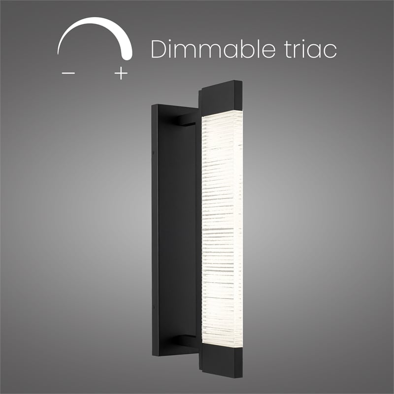 Alteck Solice 20 inch Aluminum LED Outdoor Wall Light Black