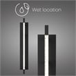 Alteck Solice 26 inch Aluminum LED Outdoor Wall Light Black