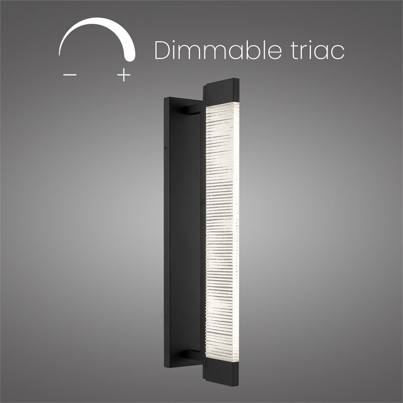 Alteck Solice 26 inch Aluminum LED Outdoor Wall Light Black