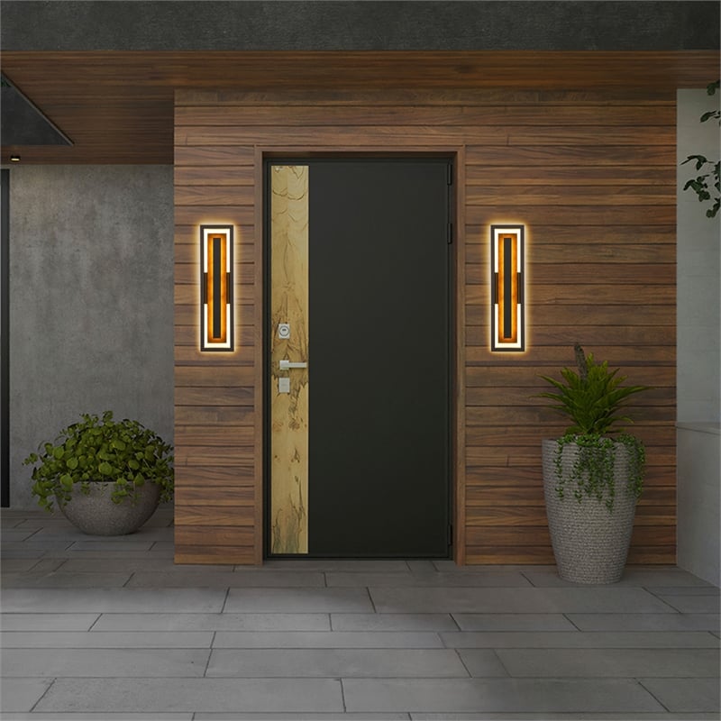 Alteck Panels 26 inch Aluminum LED Outdoor Wall Light in Bronze