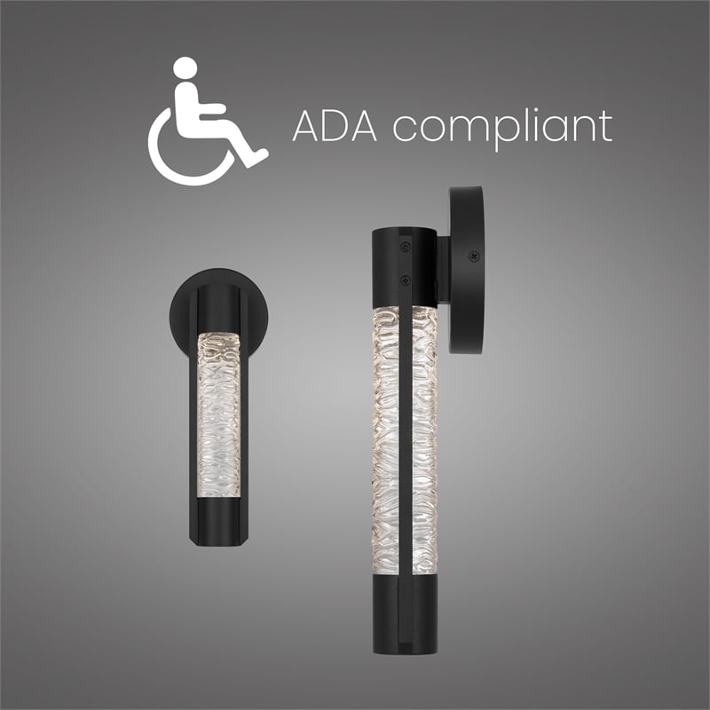 Alteck Tig 14 inch Outdoor Aluminum LED Wall Sconce in Black