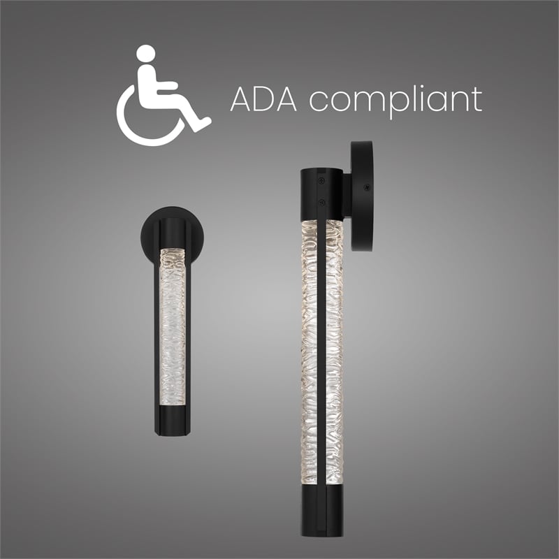 Alteck Tig 18 inch Aluminum Outdoor LED Wall Sconce in black