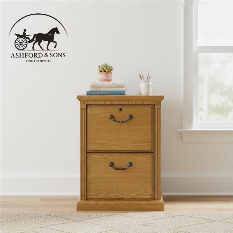 Ashford & Sons Huntington Oxford 2-Drawer File Cabinet in Natural/Wheat Finish