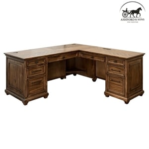 Ashford & Sons Artisan L-Desk & Return 8-Drawer Executive Corner Workstation