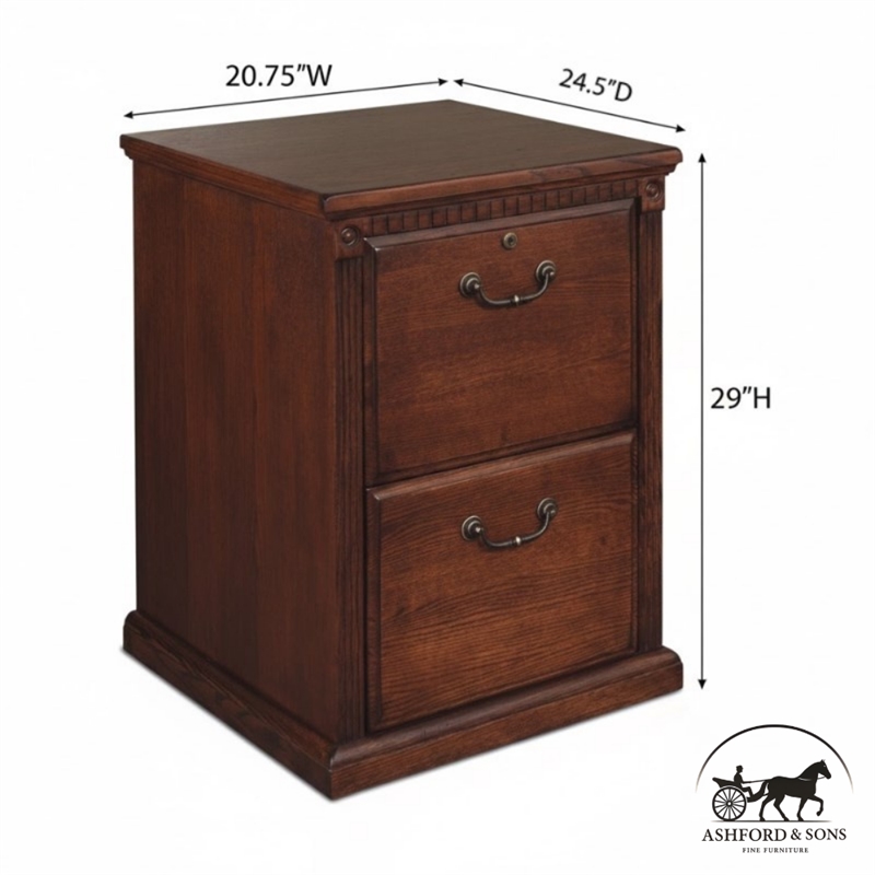 Ashford & Sons Transitional 2-Drawer Wood File Cabinet in Oak
