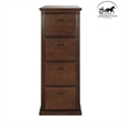 Ashford & Sons Wood 4-Drawer File Cabinet Office Storage in Brown