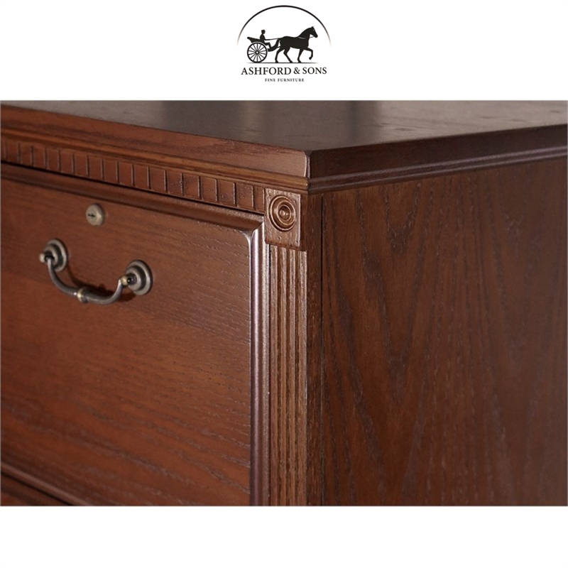 Ashford & Sons Wood 4-Drawer File Cabinet Office Storage in Brown
