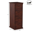 Ashford & Sons Wood 4-Drawer File Cabinet Office Storage in Brown