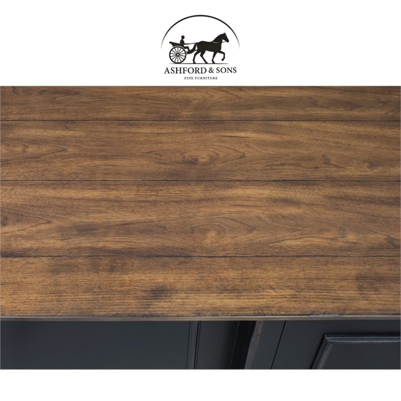 Ashford & Sons Wood Credenza Office Desk Writing Table in Black