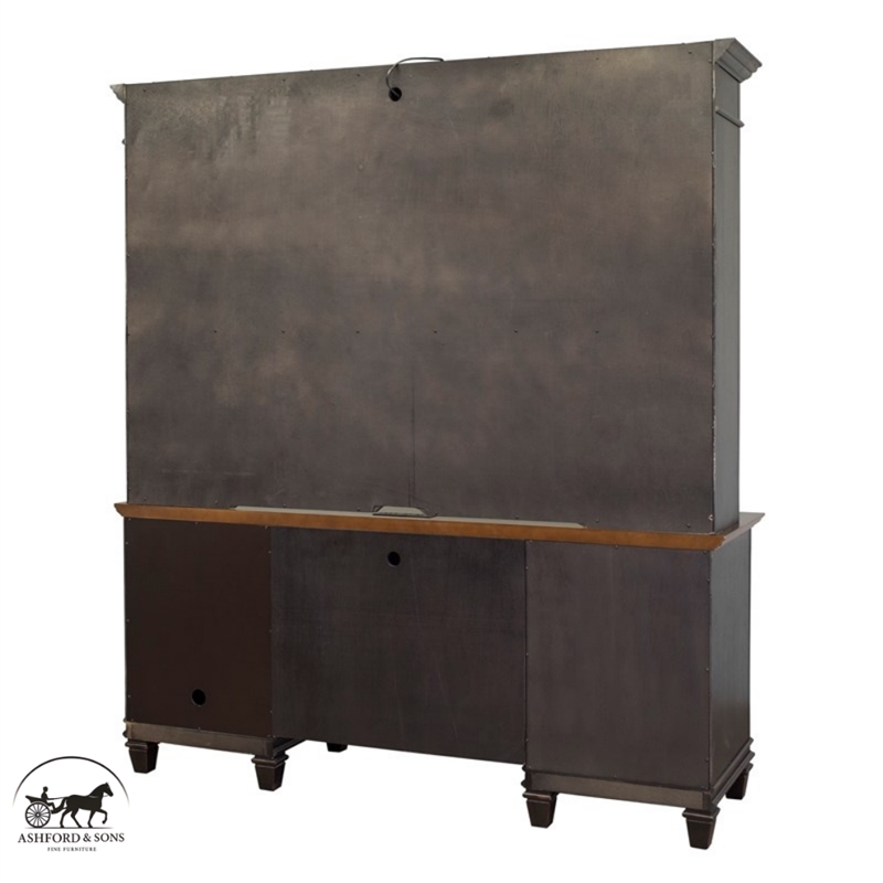 Ashford & Sons Wood Credenza Office Desk Writing Table in Black