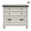 Ashford & Sons Wood Lateral File With Locking Legal/Letter File Drawer in White
