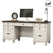 Ashford & Sons Double Pedestal Letter/Legal File Drawers Executive Desk in White