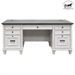 Ashford & Sons Double Pedestal Letter/Legal File Drawers Executive Desk in White