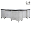 Ashford & Sons Wood L-Desk and Return Writing Office Table in White