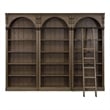 Ashford & Sons Traditional 8' Tall Brown Wood Office Bookcase Wall With Ladder