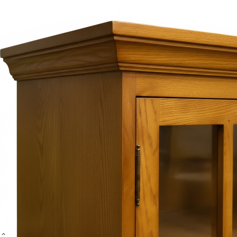 Ashford & Sons Traditional 2-Doors Wood Bookcase with 3 Shelves in Cherry