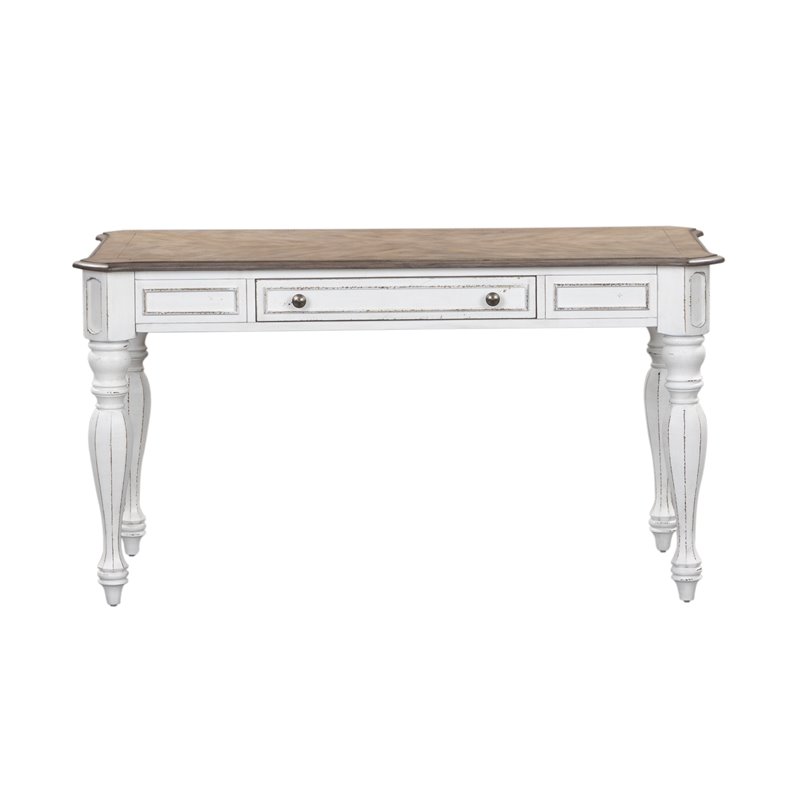 Ashford & Sons White Lift Top Writing Desk with Flip-Down Keyboard Tray