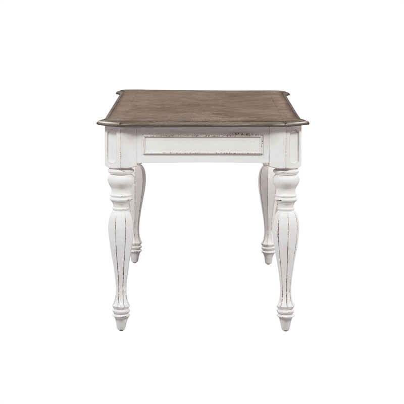 Ashford & Sons White Writing Desk with 3 Drawers & Flip-Down Keyboard Tray