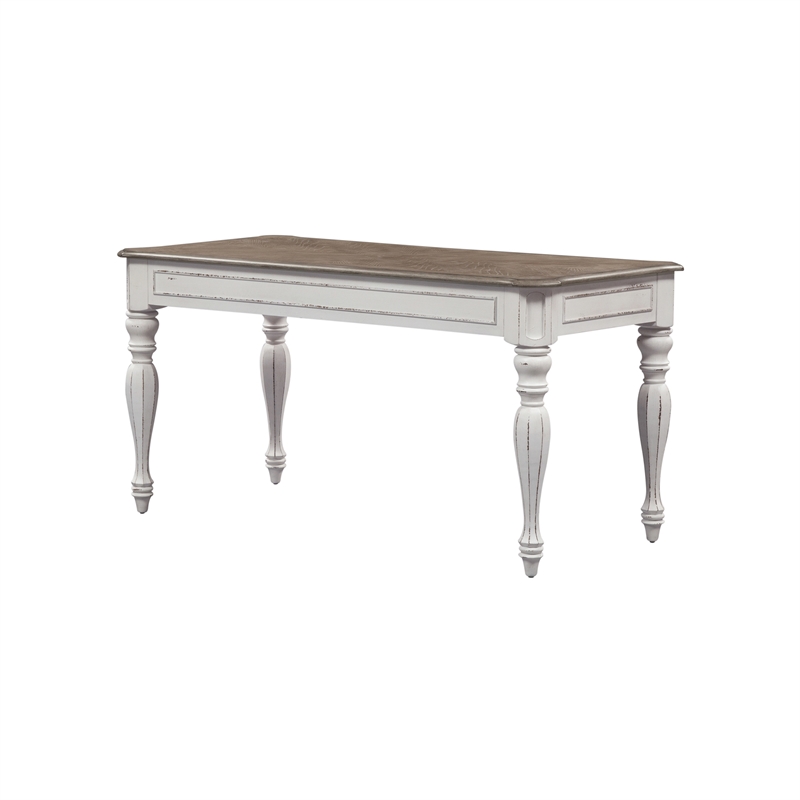 Ashford & Sons White Writing Desk with 3 Drawers & Flip-Down Keyboard Tray