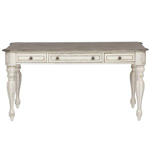 Ashford & Sons White Writing Desk with 3 Drawers & Flip-Down Keyboard Tray